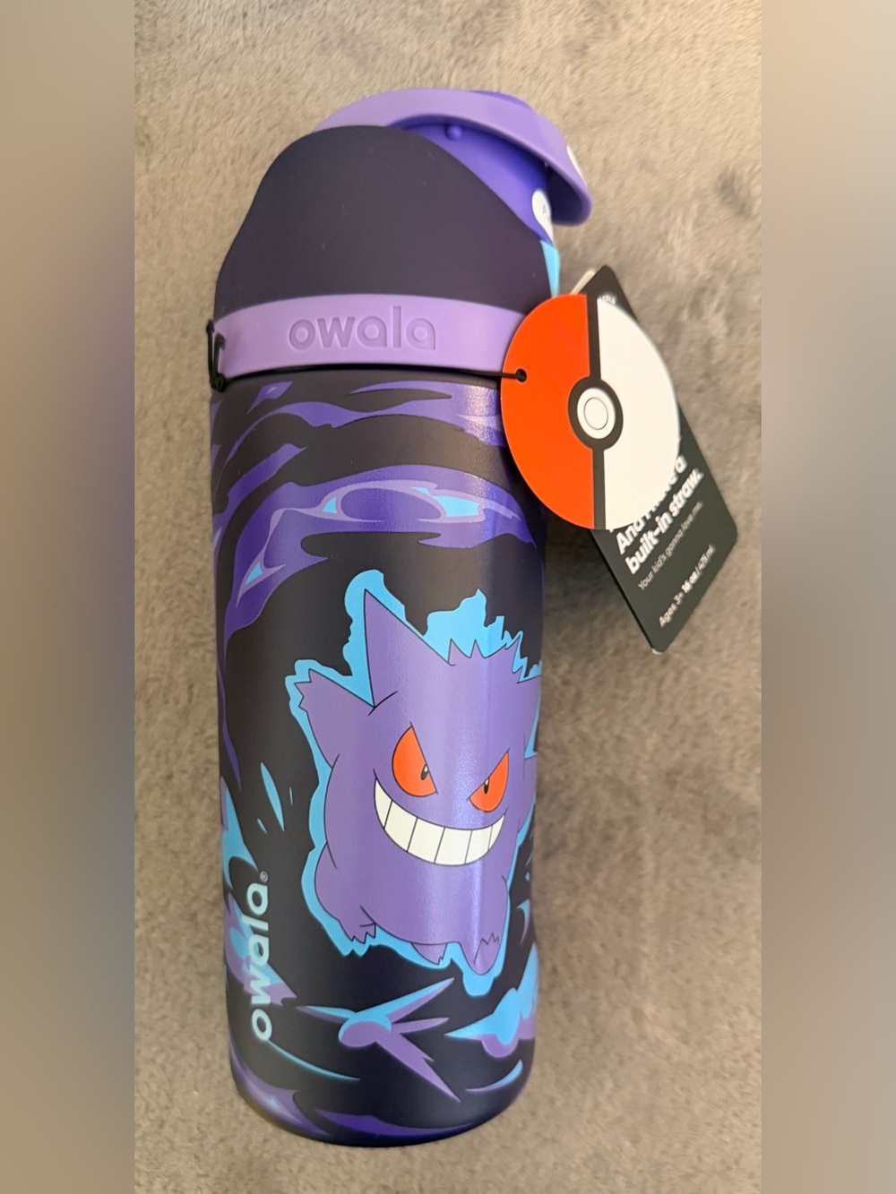 Owala x Pokemon - 16 oz. Free Sip Stainless Steel Tumbler - Gengar - New With Ta